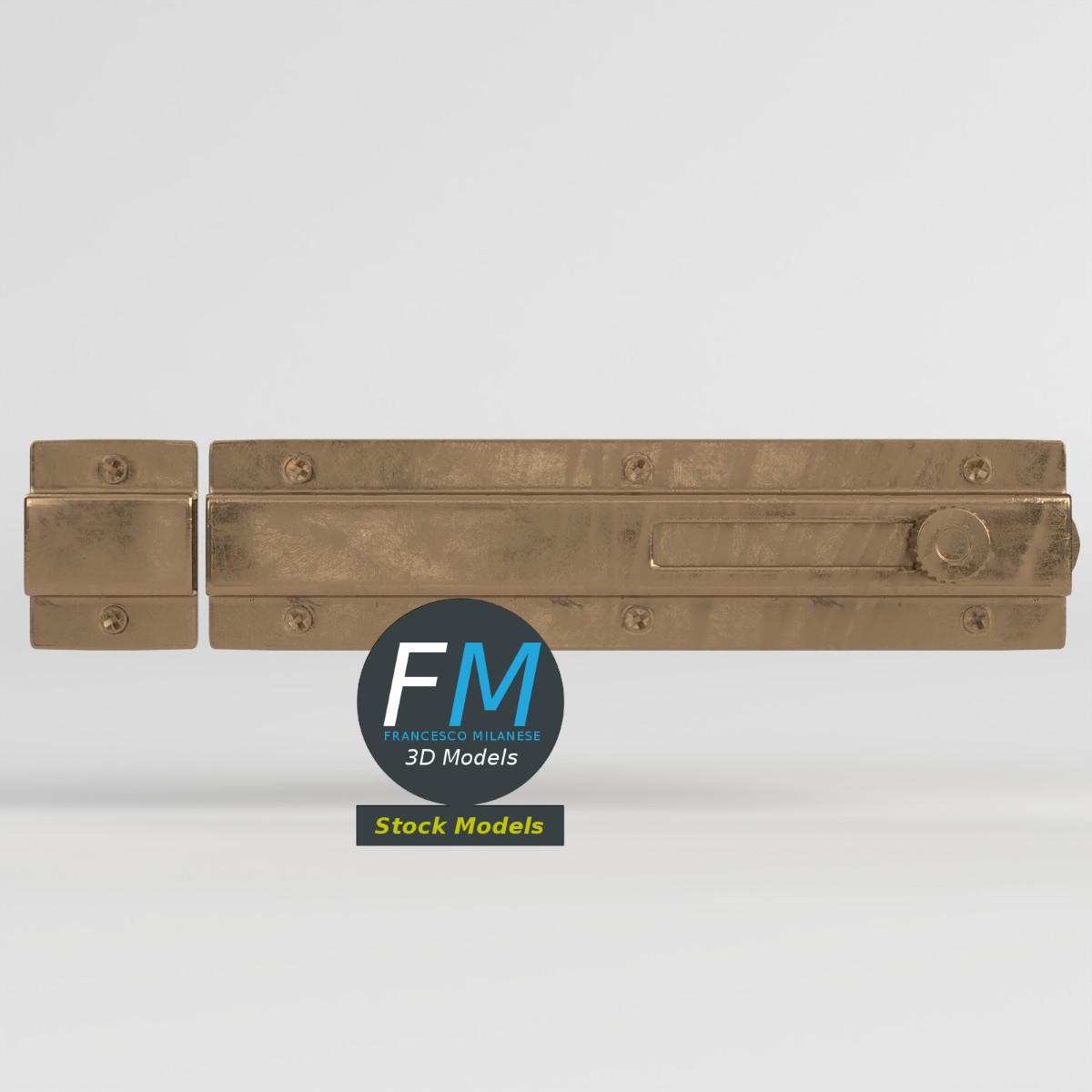 3D-Modell - Türschubriegel mit Knauf - 03