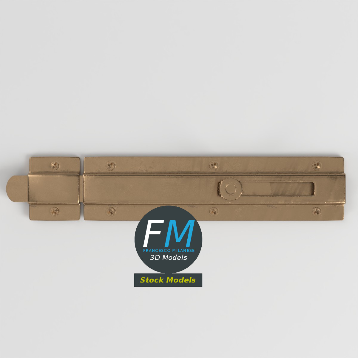 3D-Modell - Türschubriegel mit Knauf - 06