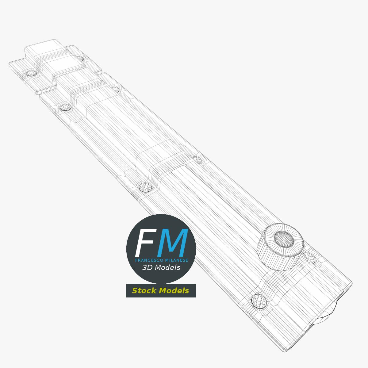 3D-Modell - Türschubriegel mit Knauf - 07