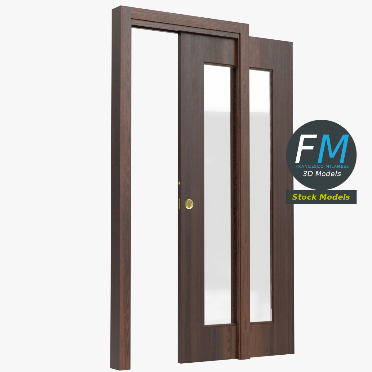 3D-Modell - Glasschiebetür - 01