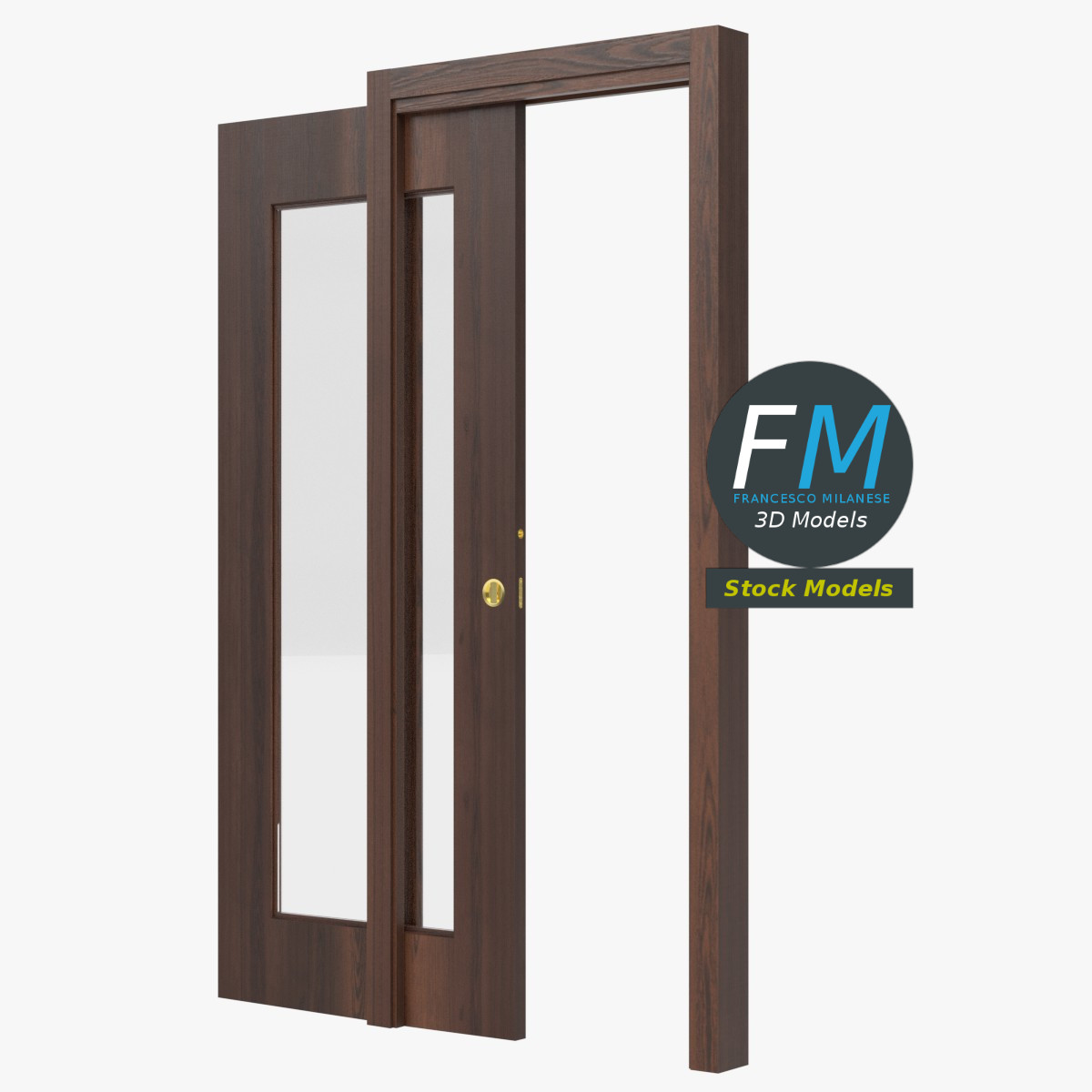 3D-Modell - Glasschiebetür - 04