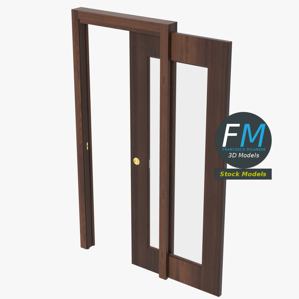 3D-Modell - Glasschiebetür - 05