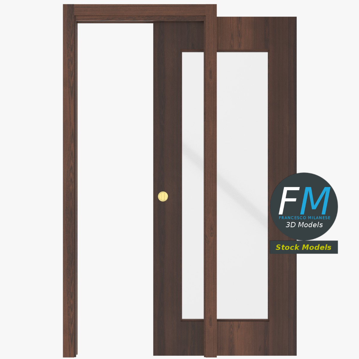3D-Modell - Glasschiebetür - 06