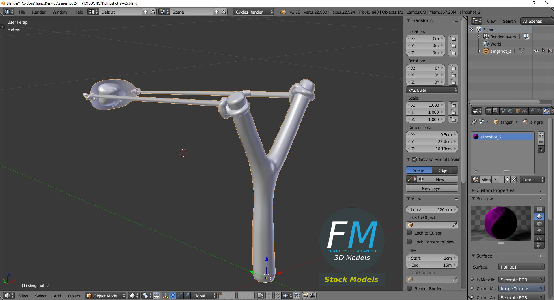 3D-Modell - Steinschleuder - 09
