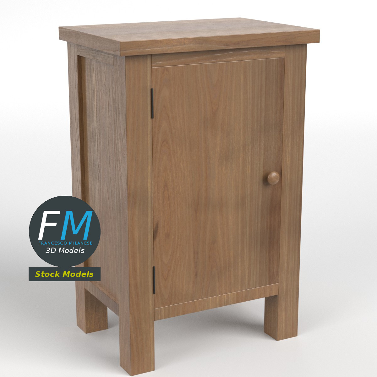 3D-Modell - Kleiner eintüriger Schrank - 01