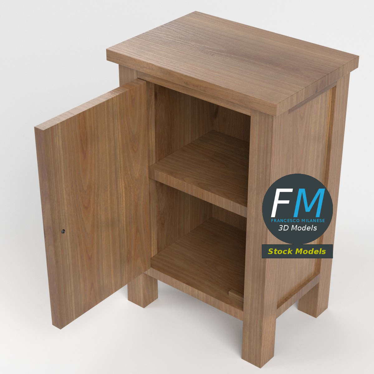 3D-Modell - Kleiner eintüriger Schrank - 02
