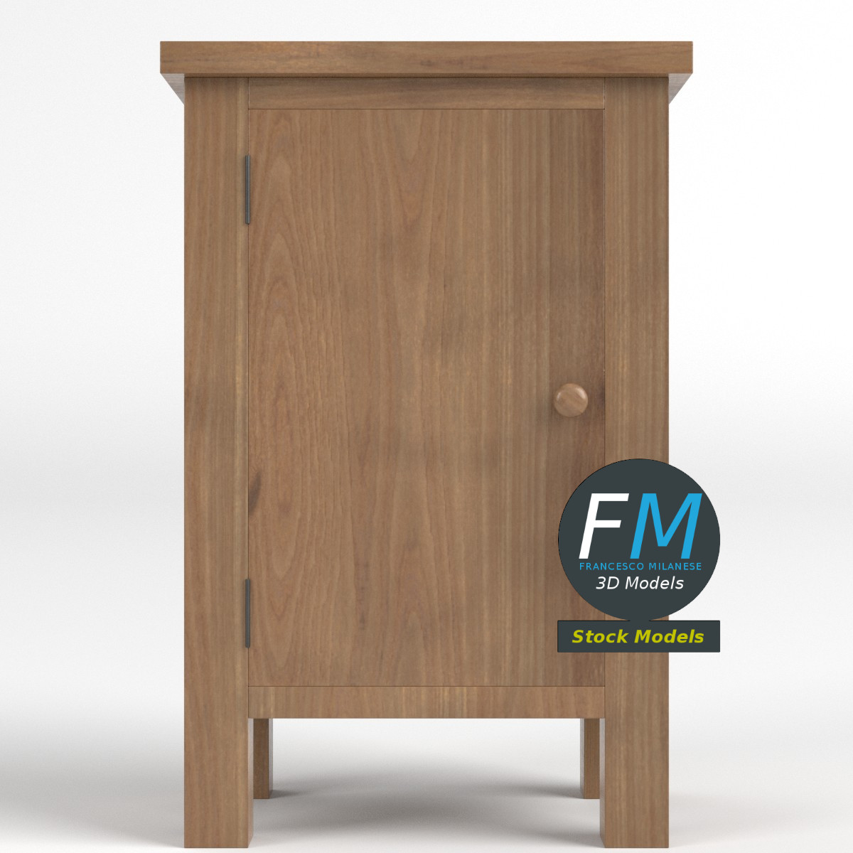 3D-Modell - Kleiner eintüriger Schrank - 03