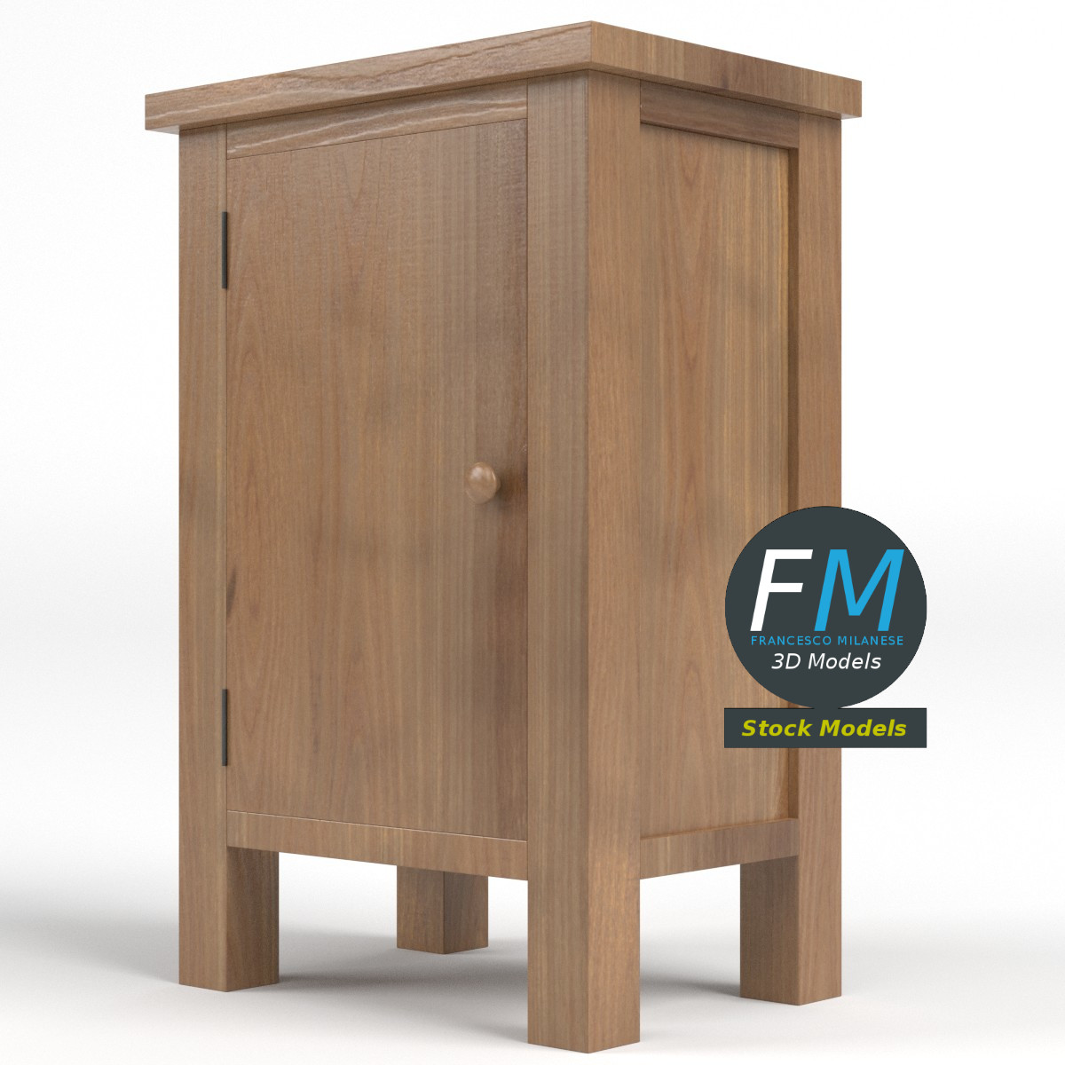 3D-Modell - Kleiner eintüriger Schrank - 04