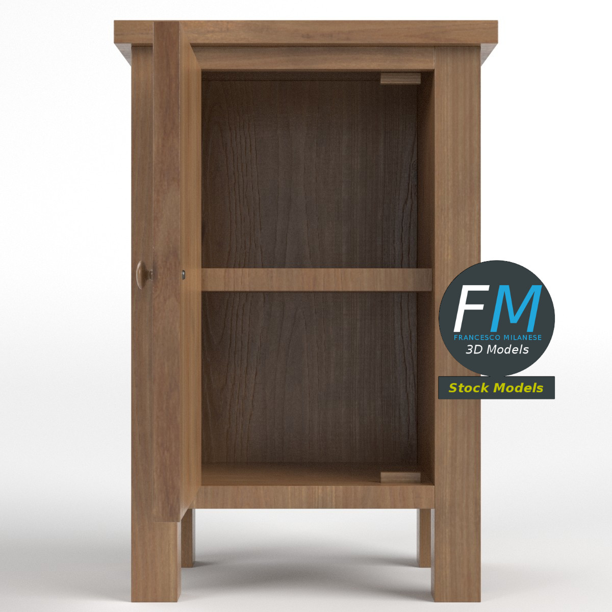 3D-Modell - Kleiner eintüriger Schrank - 06