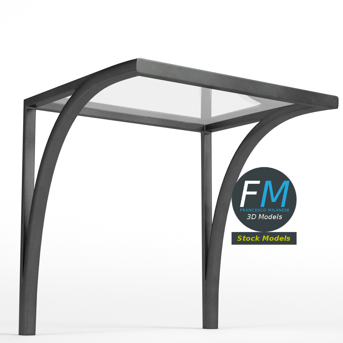 3D-Modell - Kleines Metallvordach - 01