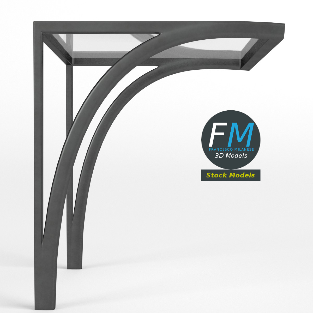 3D-Modell - Kleines Metallvordach - 03