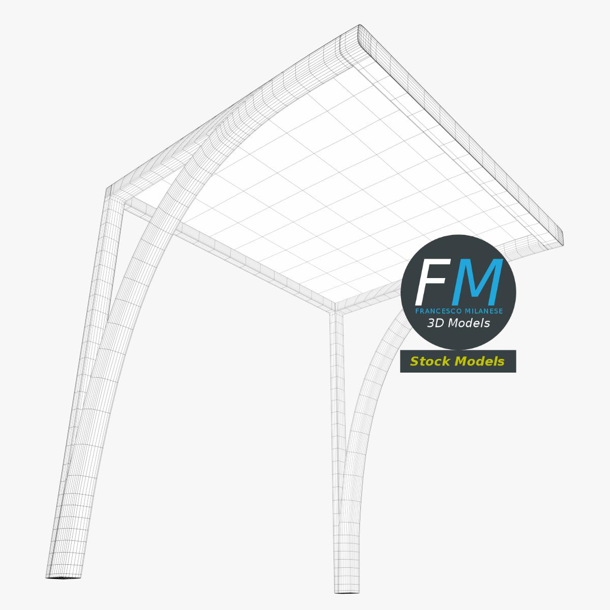 3D-Modell - Kleines Metallvordach - 08