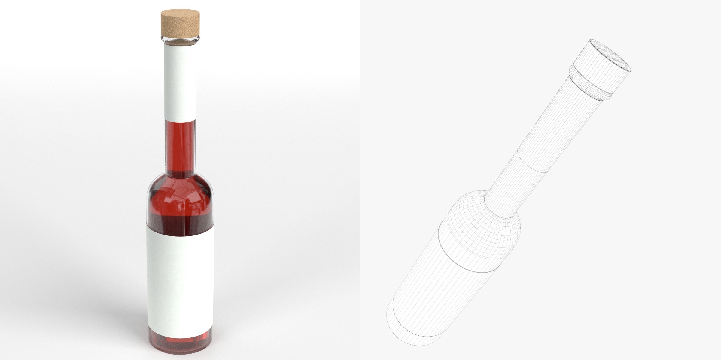 3D-Modell - Kleine Spirituosenflasche