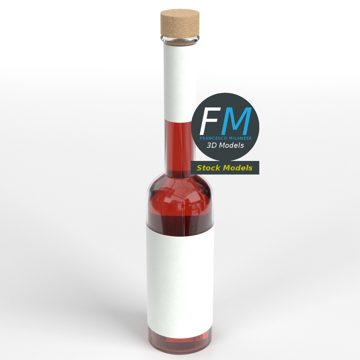 3D модель - Маленькая Бутылка Ликёра - 01