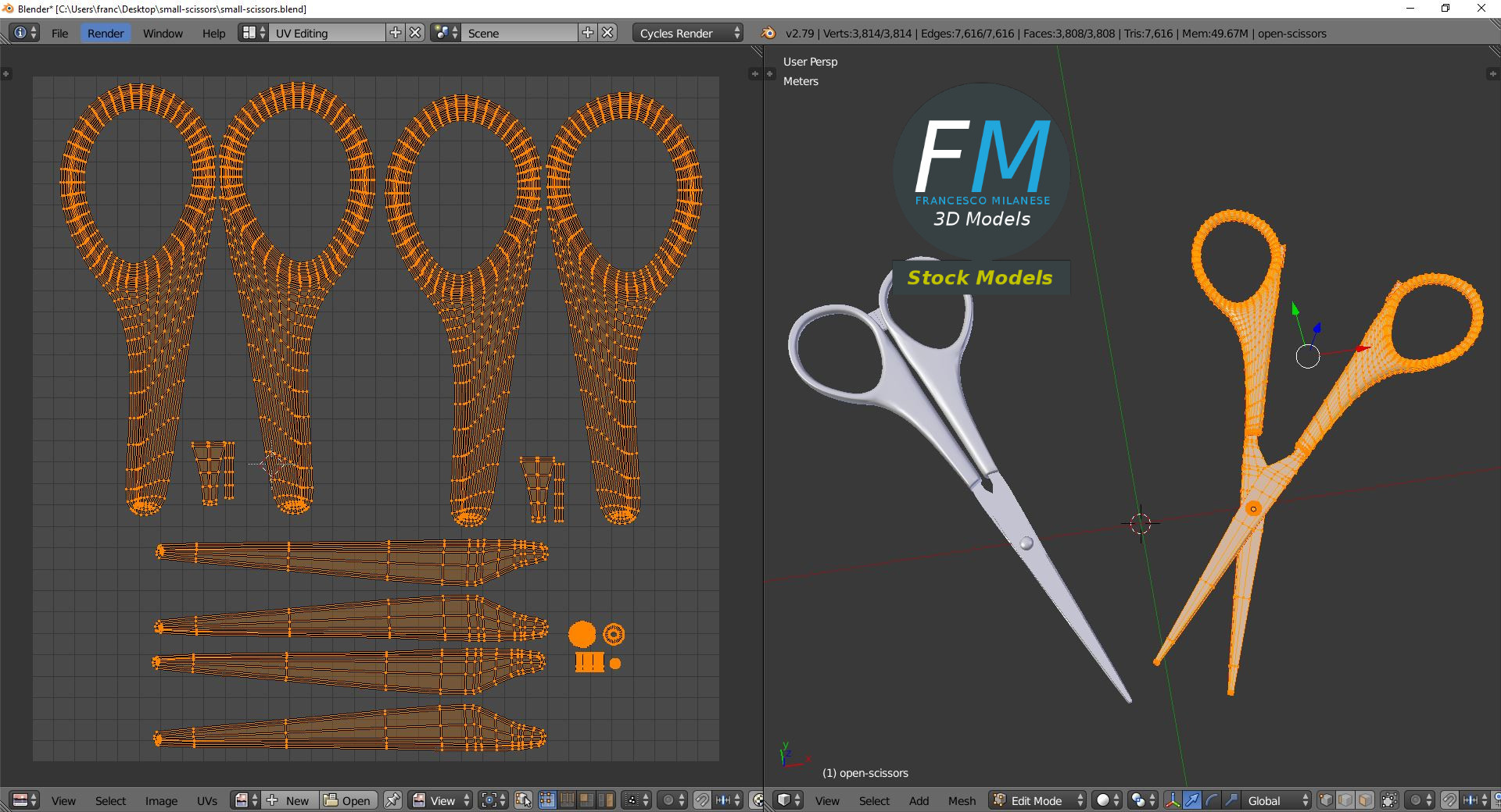 3D-Modell - Kleine Schere - 10