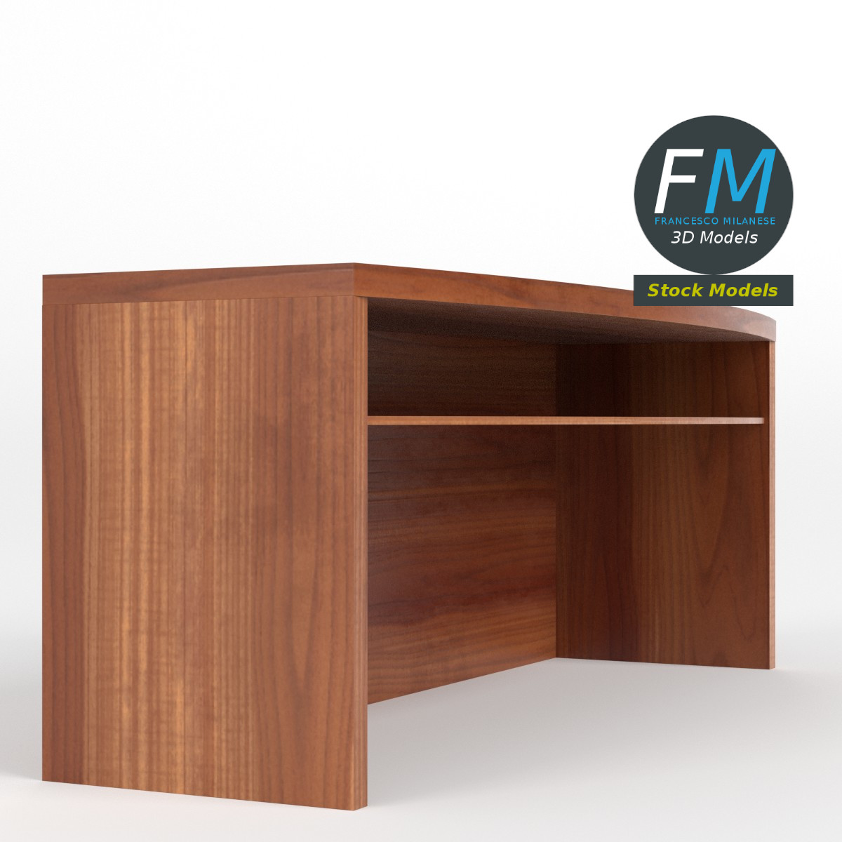3D-Modell - Kleiner Beistelltisch mit Ablage - 03