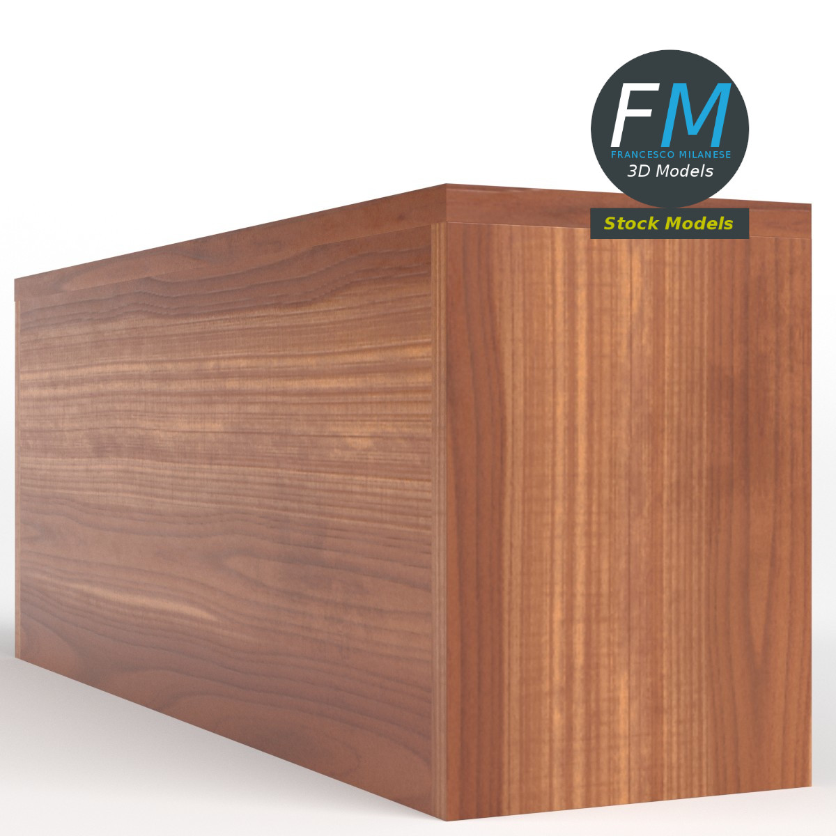3D-Modell - Kleiner Beistelltisch mit Ablage - 04