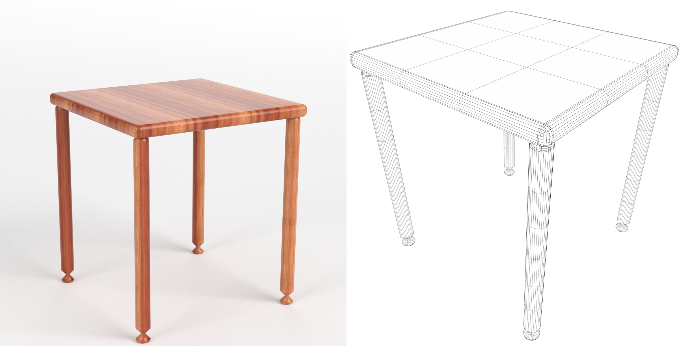 3D-Modell - Kleiner Quadratischer Beistelltisch