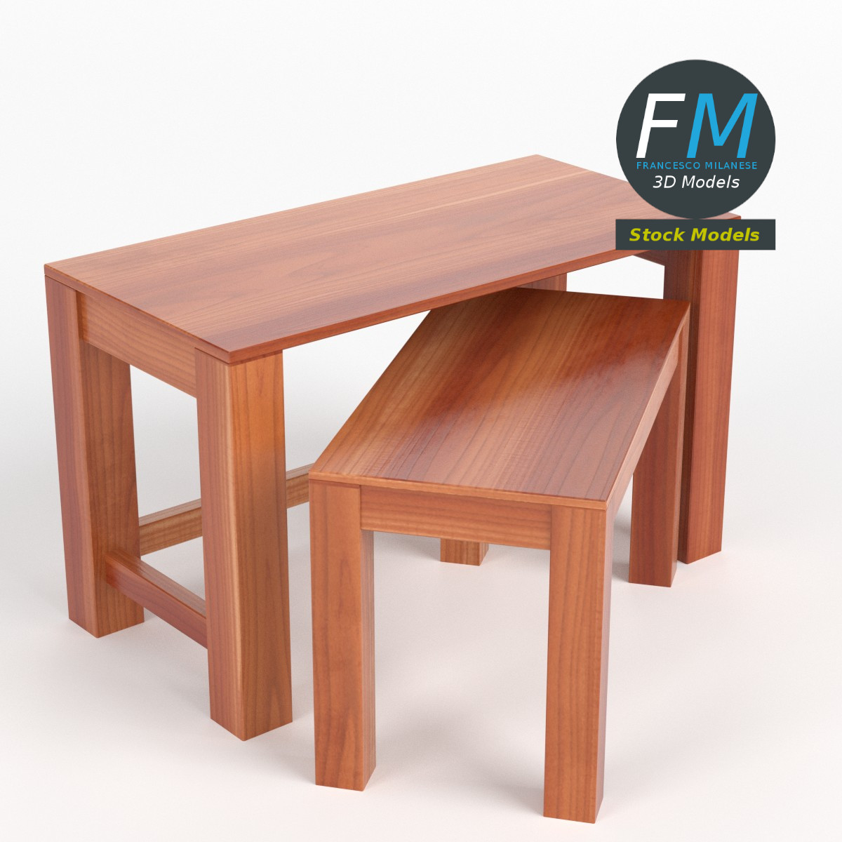 3D-Modell - Kleine Beistelltische - 01