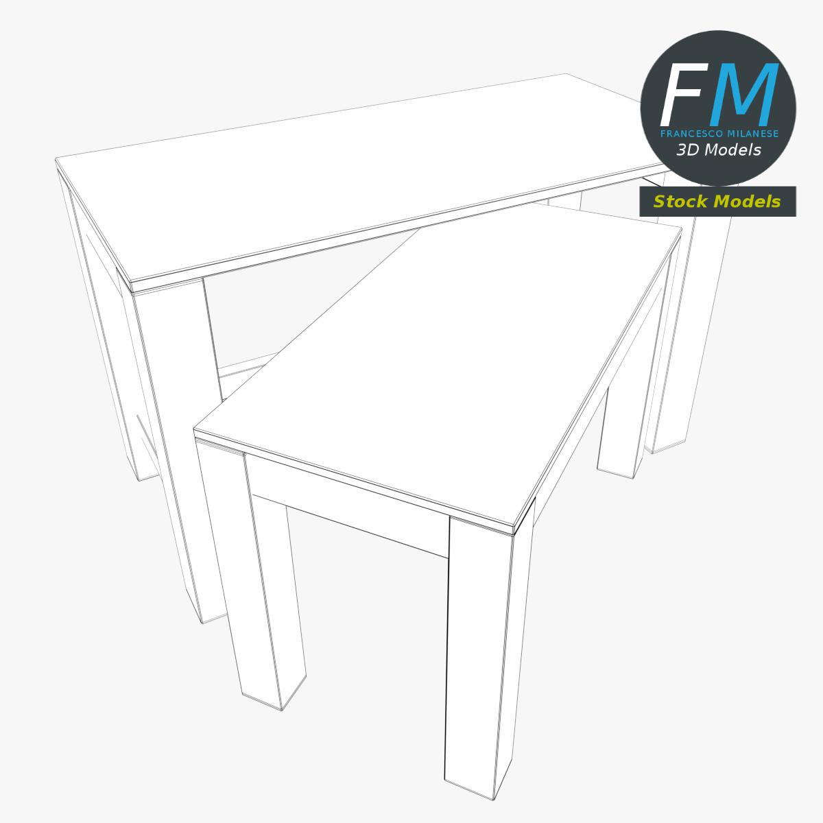 3D-Modell - Kleine Beistelltische - 07