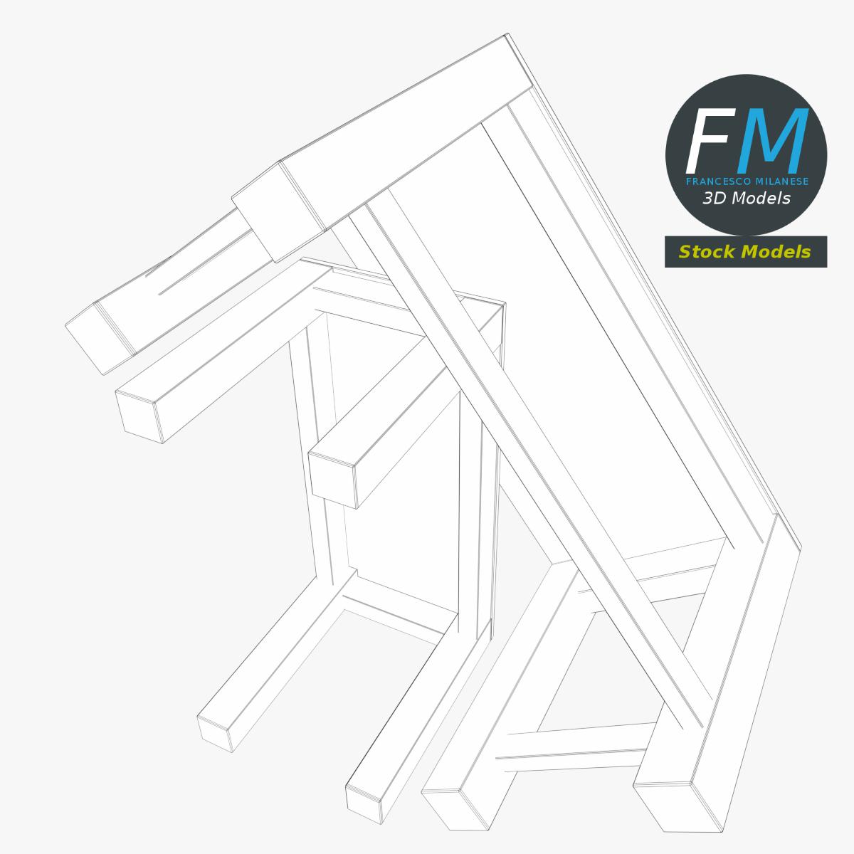 3D-Modell - Kleine Beistelltische - 08