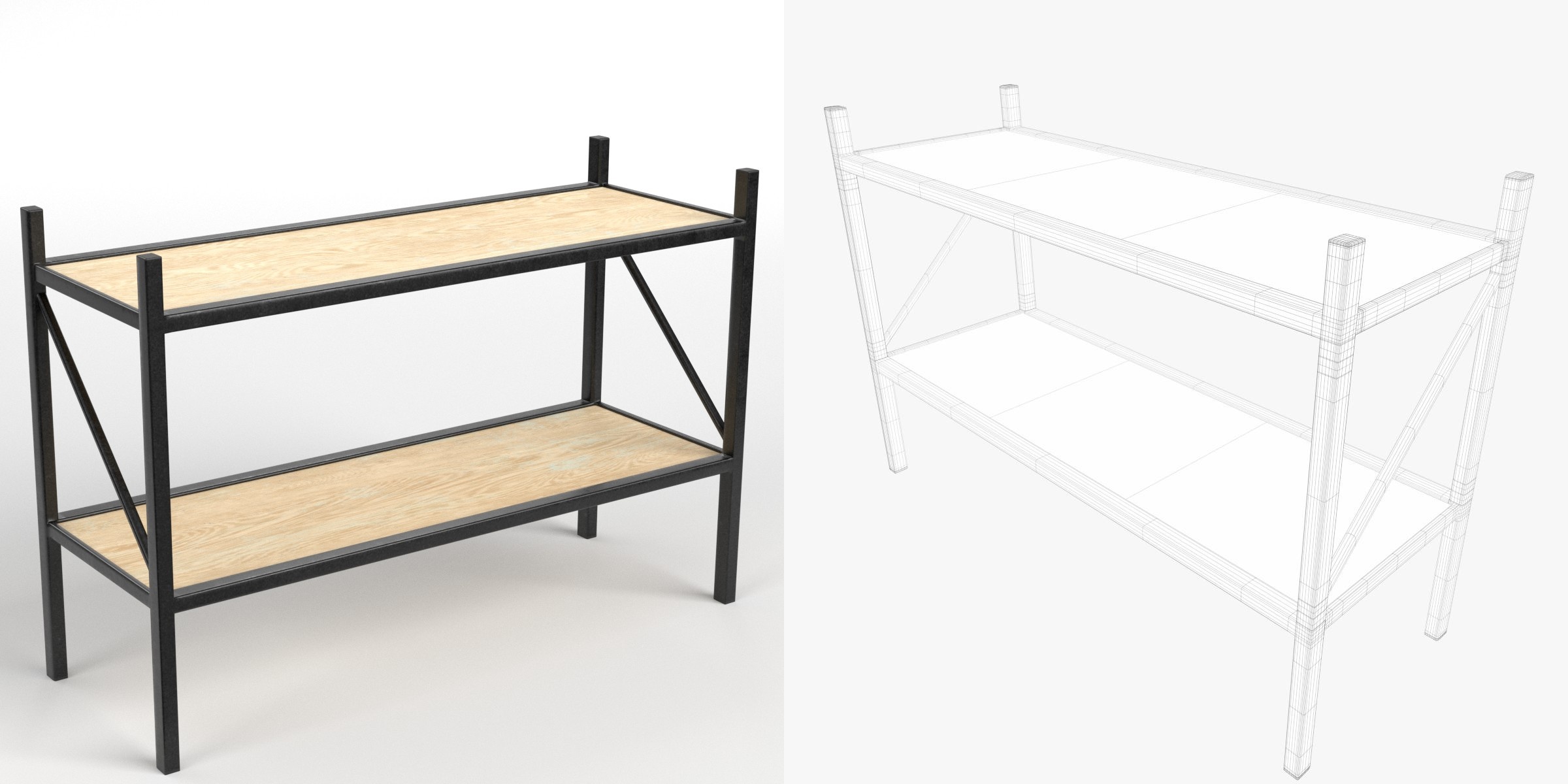 3D-Modell - Kleines Lagerregal