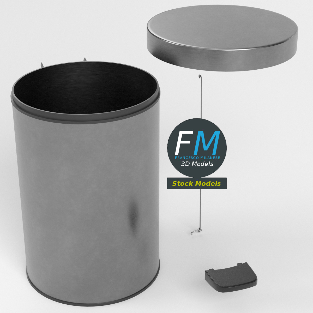 3D-Modell - Kleiner Treteimer - 02