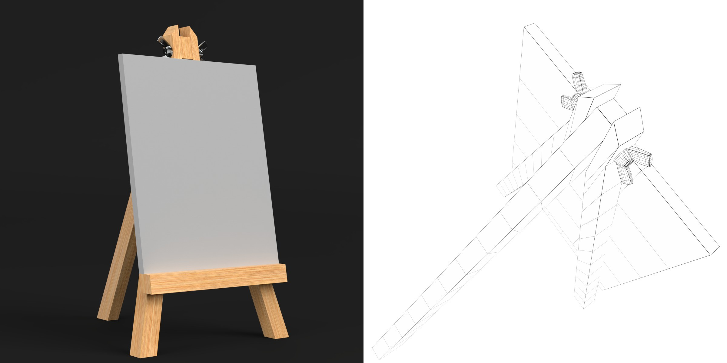 3D-Modell - Kleine Künstlerstaffelei