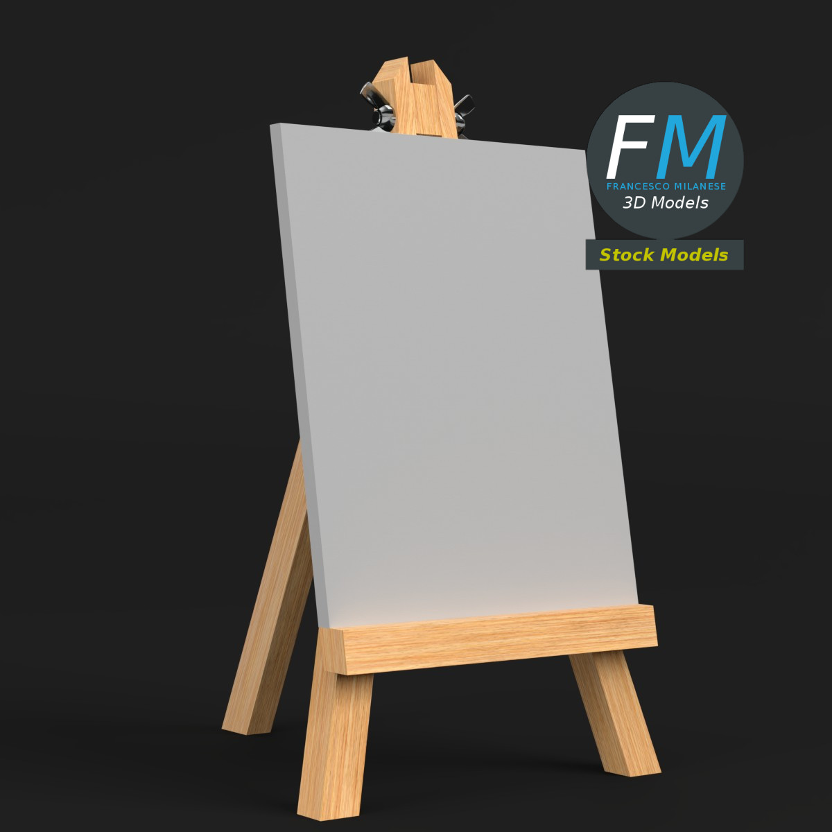 3D-Modell - Kleine Künstlerstaffelei - 01