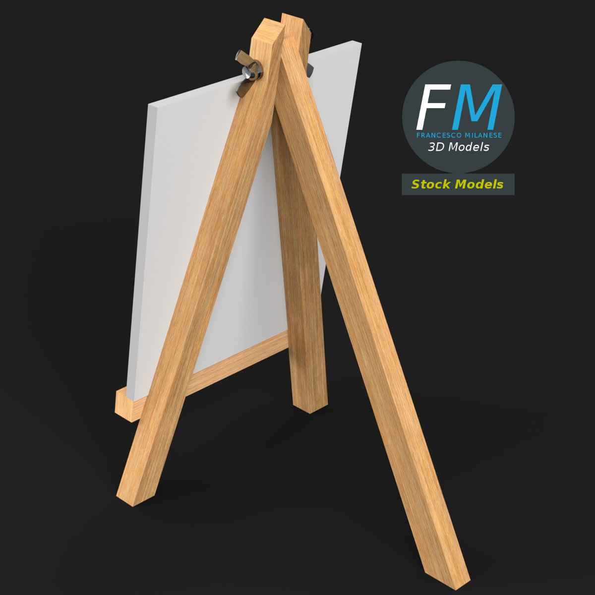 3D-Modell - Kleine Künstlerstaffelei - 02