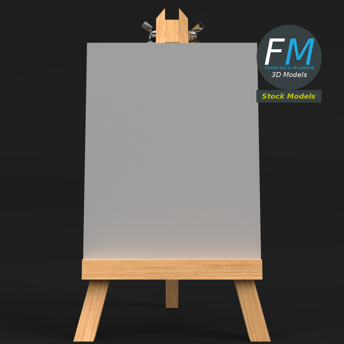 3D-Modell - Kleine Künstlerstaffelei - 03