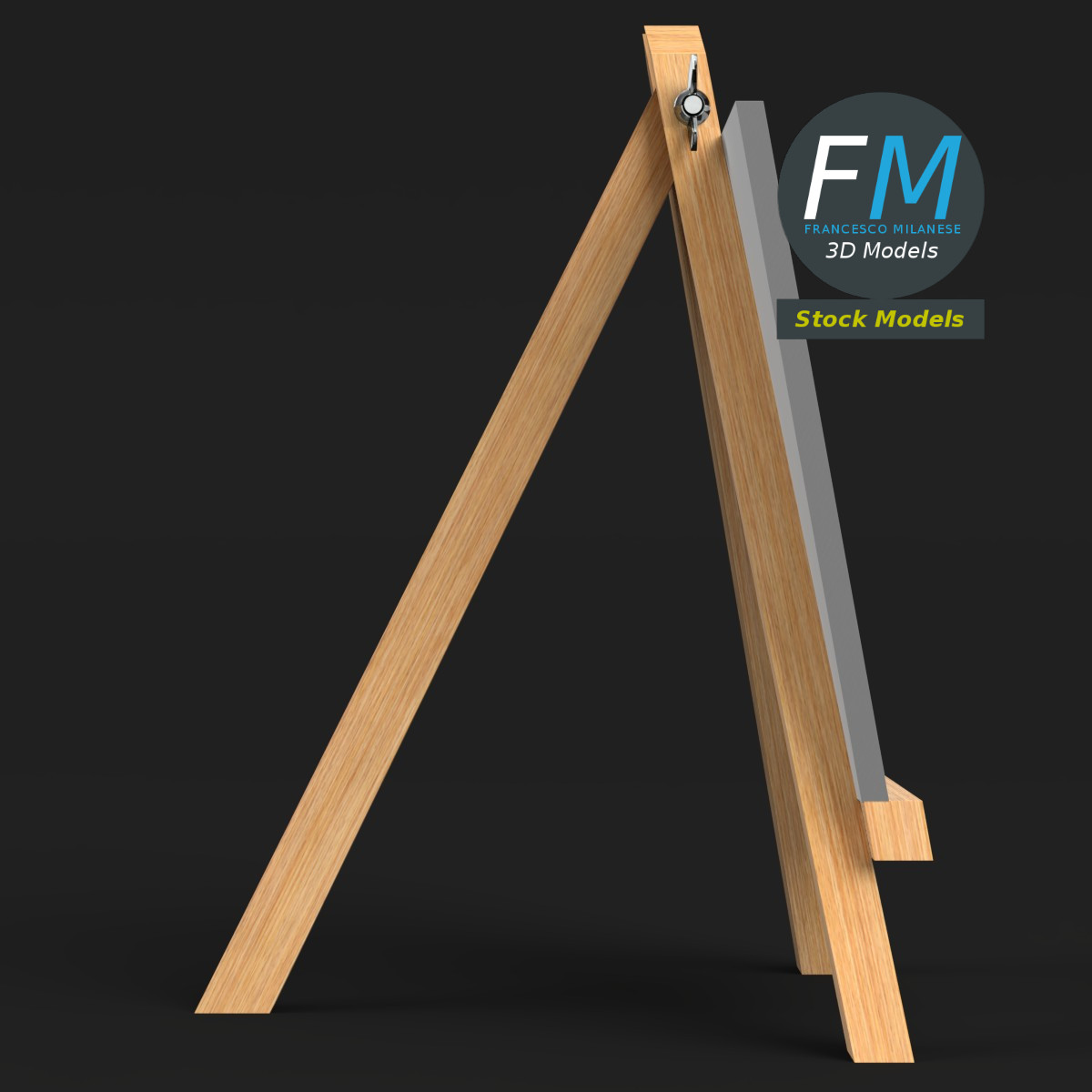 3D-Modell - Kleine Künstlerstaffelei - 04