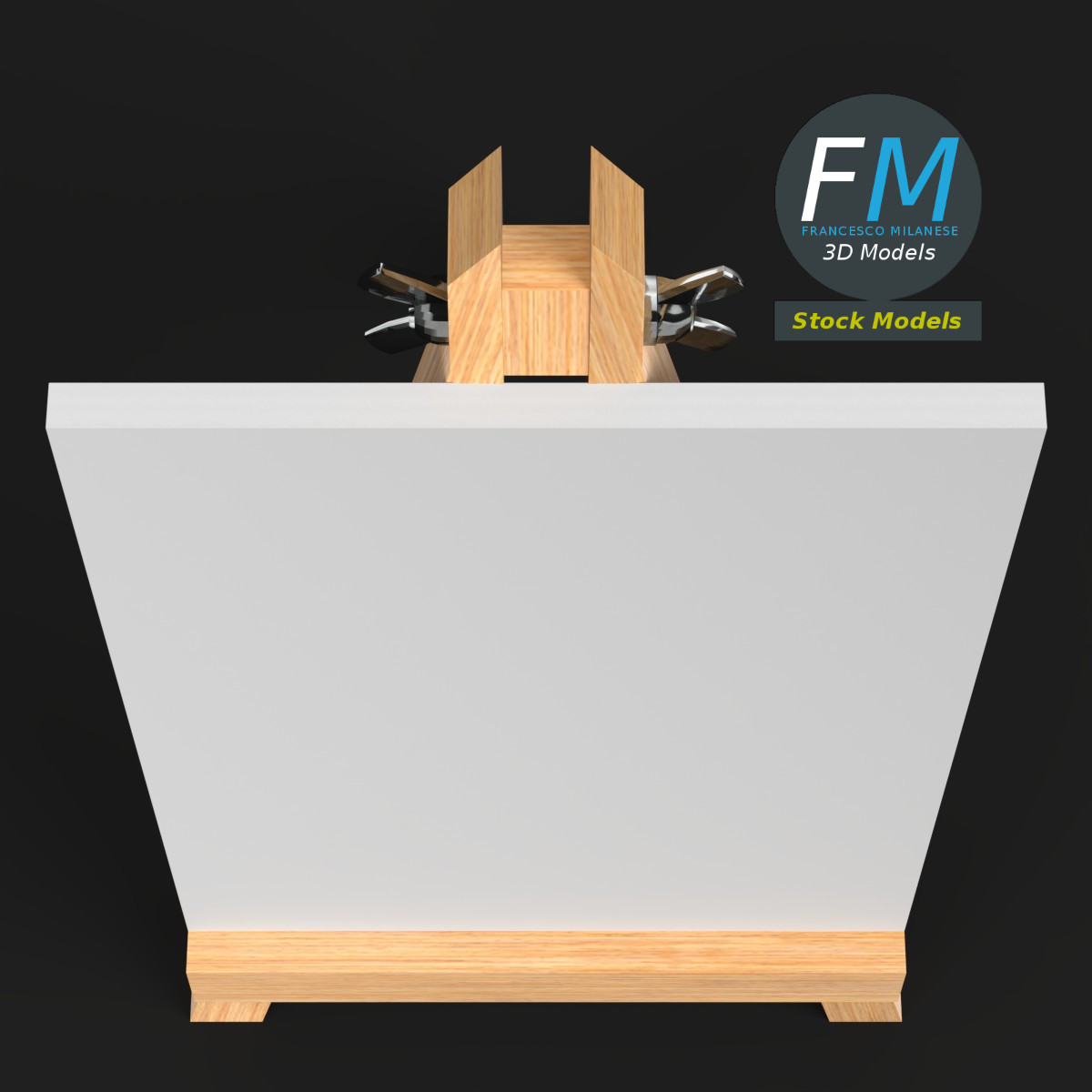 3D-Modell - Kleine Künstlerstaffelei - 06