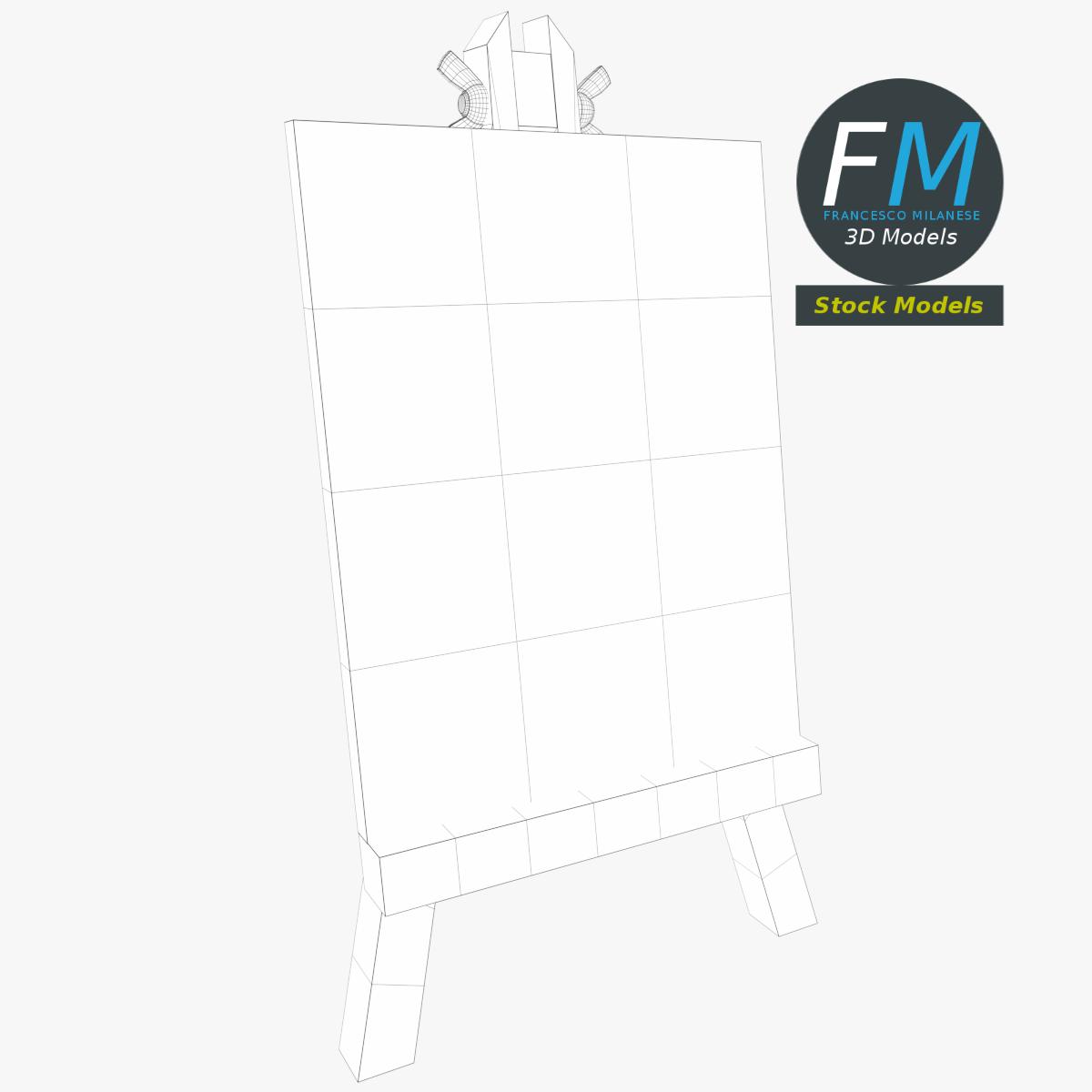 3D-Modell - Kleine Künstlerstaffelei - 07