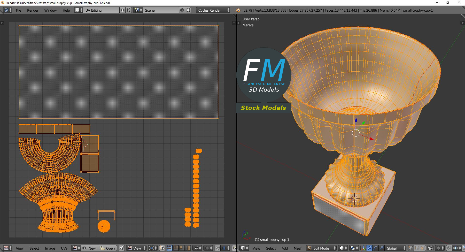 3D-Modell - Kleiner Trophäenpokal - 10