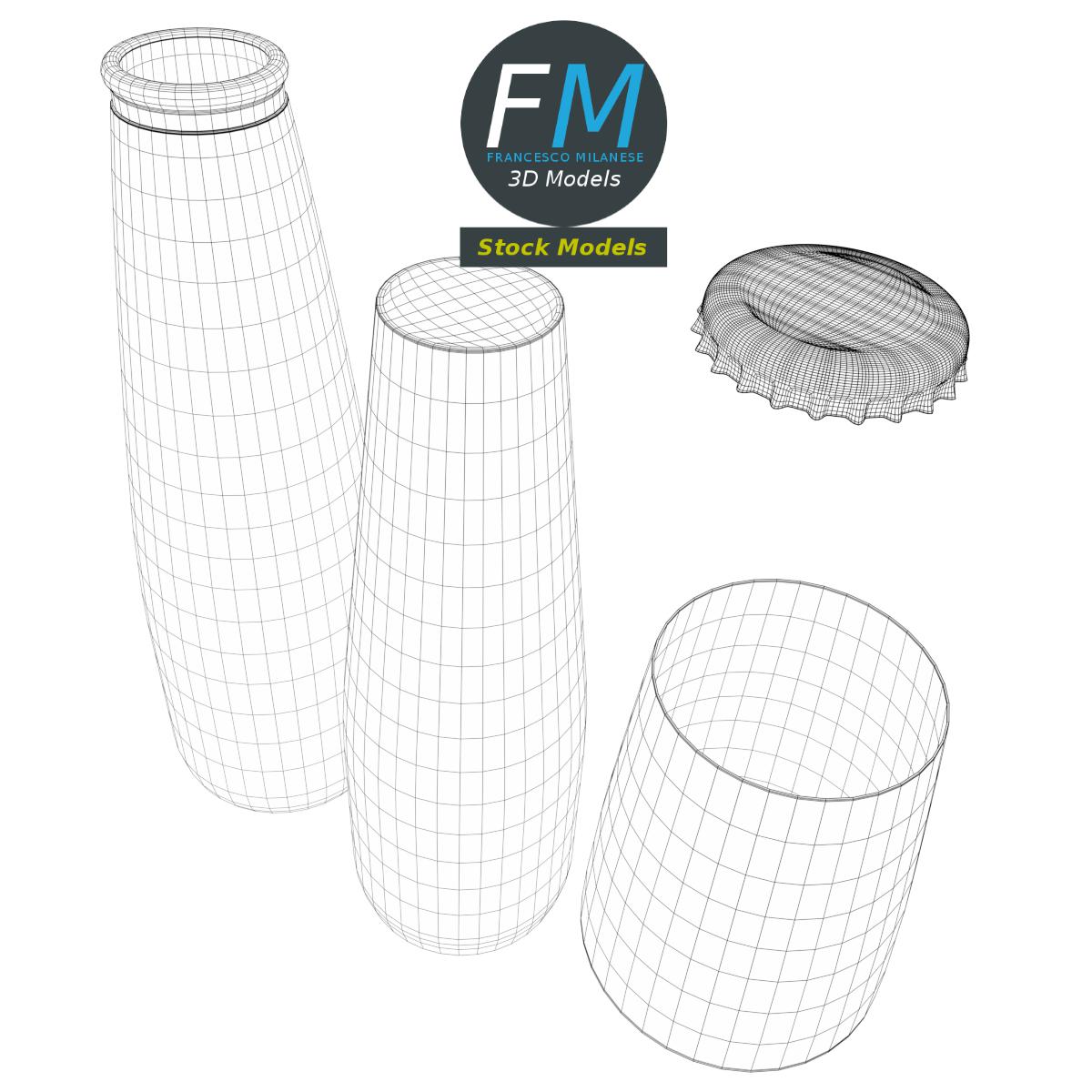 3D-Modell - Kleine Aperitifflasche - 08