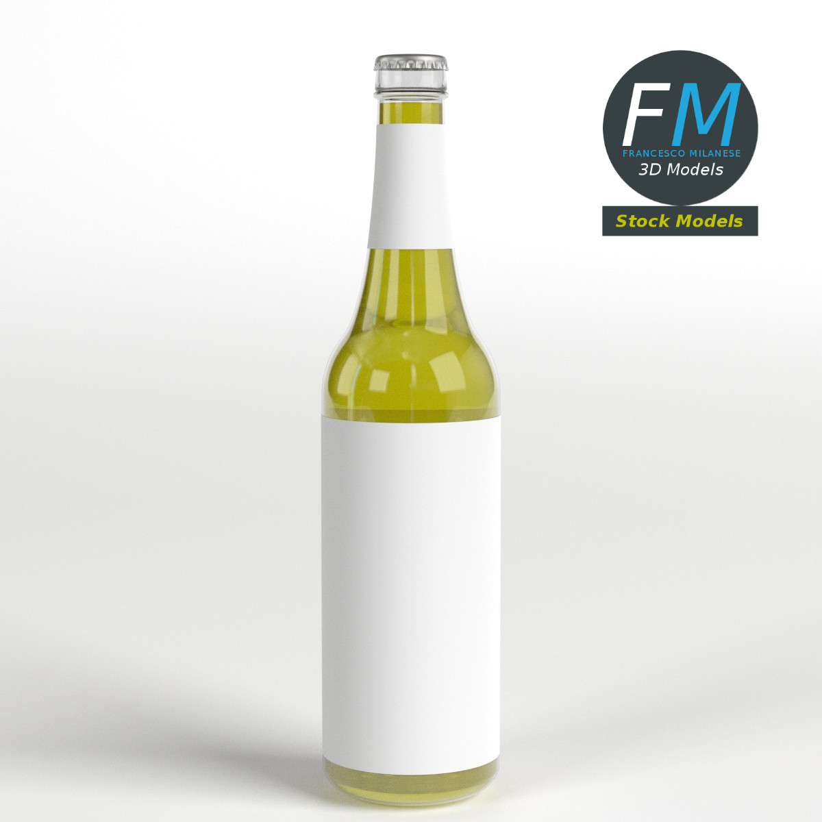3D-Modell - Kleine Bierflasche - 01