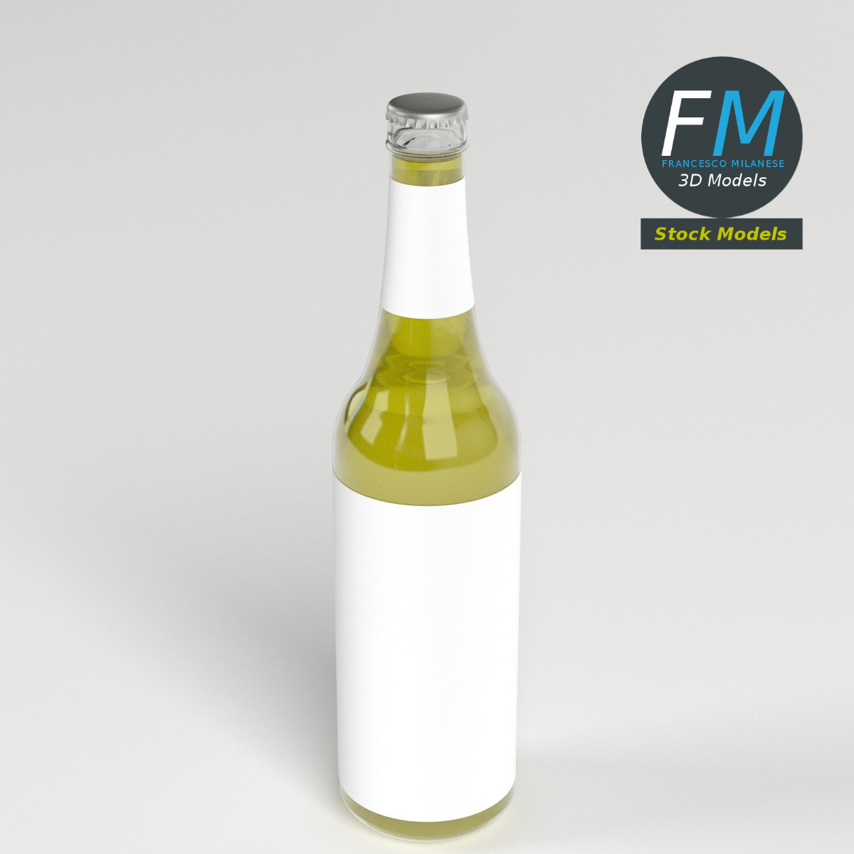 3D-Modell - Kleine Bierflasche - 02