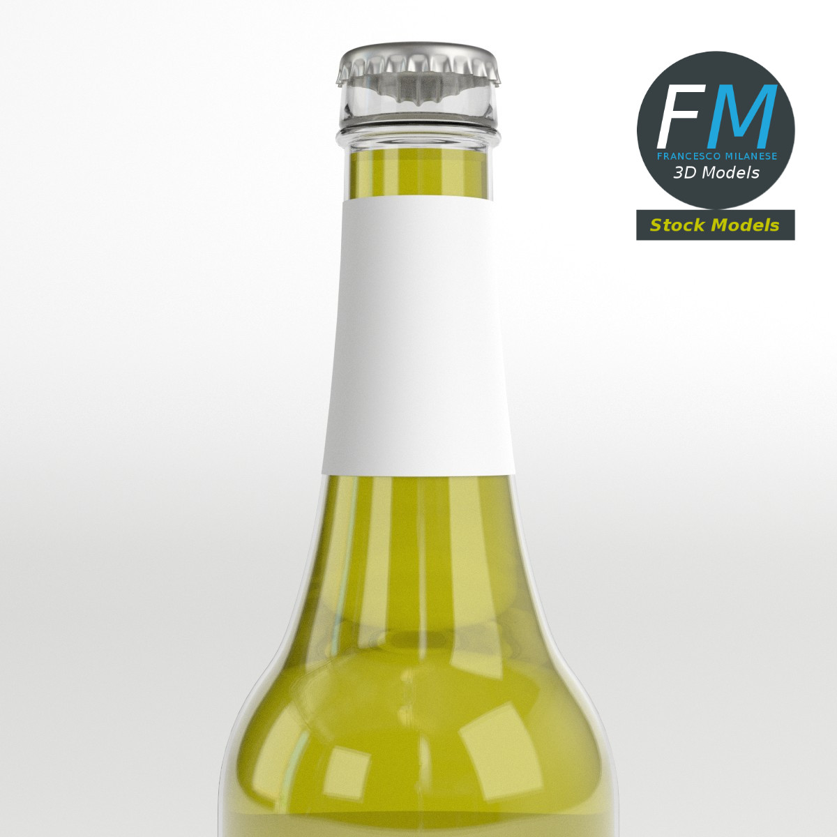 3D-Modell - Kleine Bierflasche - 03