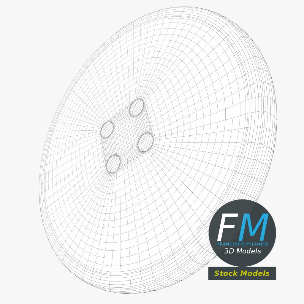 3D-Modell - Kleiner Vierlochknopf - 07
