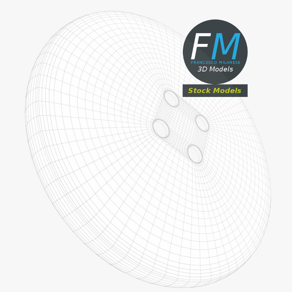 3D-Modell - Kleiner Vierlochknopf - 08