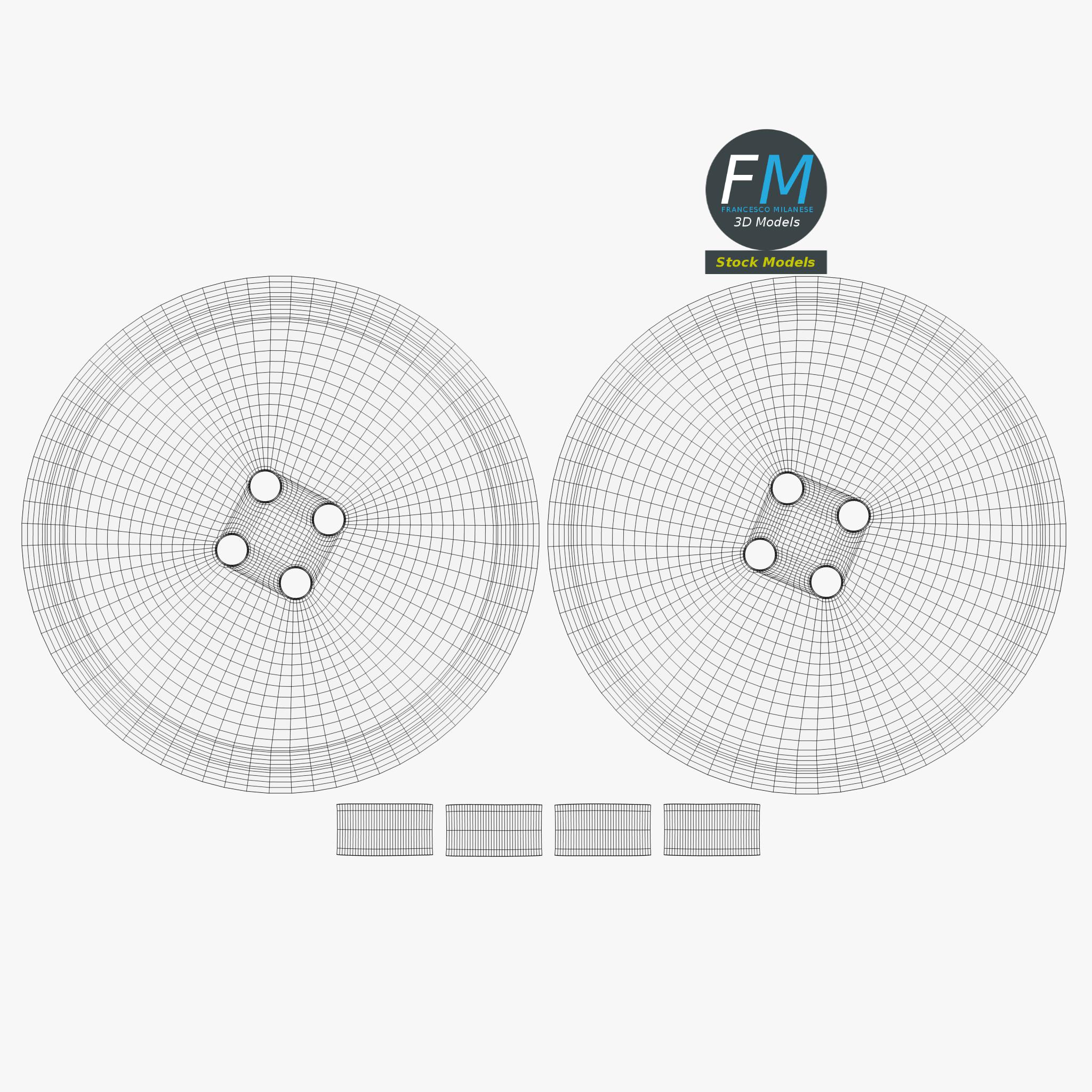 3D-Modell - Kleiner Vierlochknopf - 11 3D-Modell - Kleiner Vierlochknopf - 11