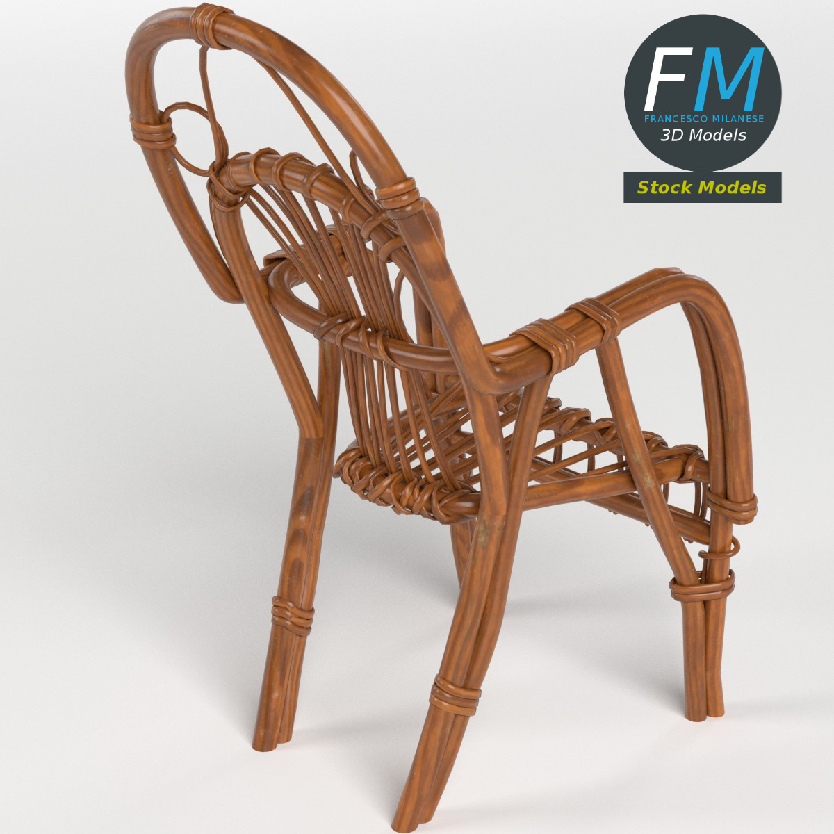 3D-Modell - Kleiner Korbsessel - 02
