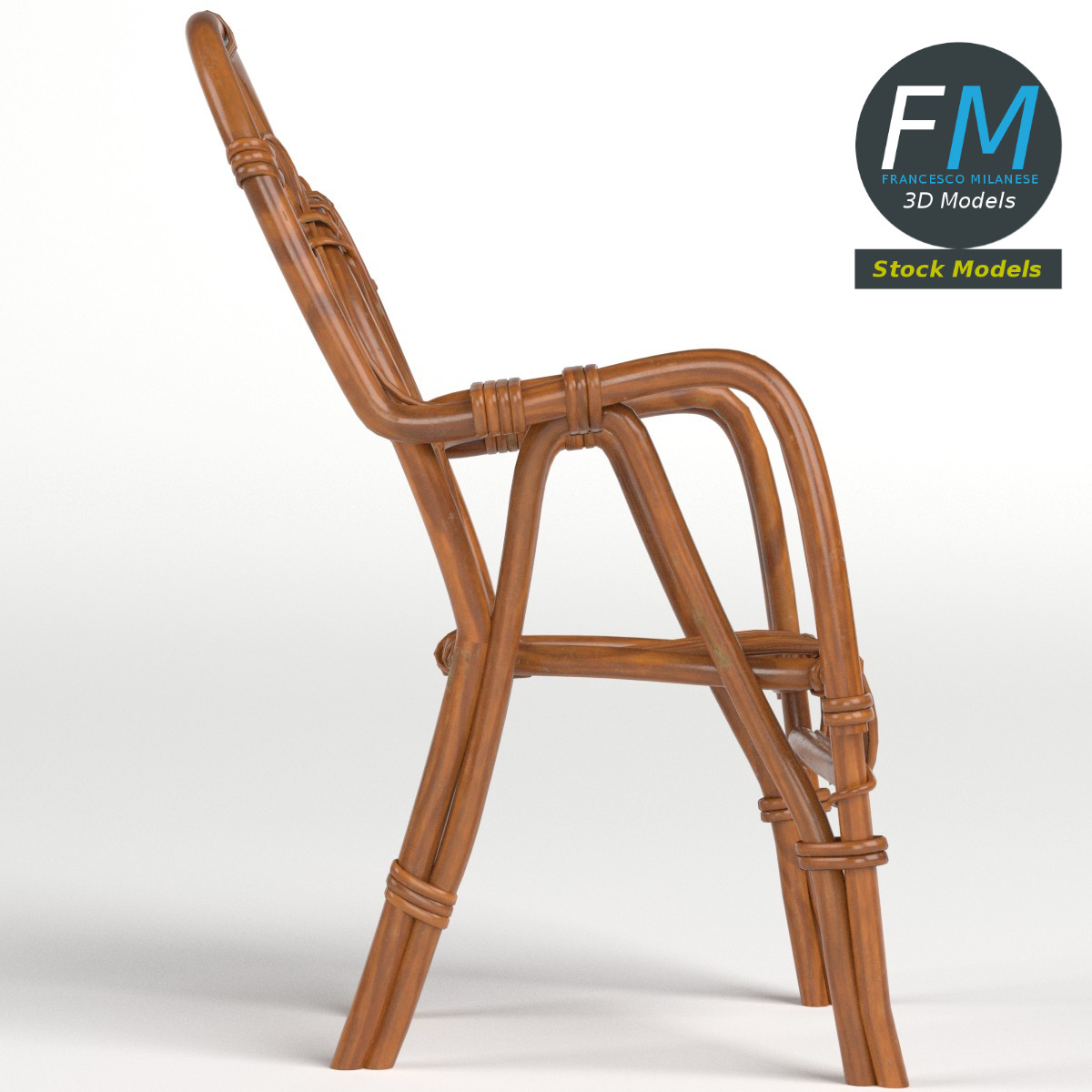 3D-Modell - Kleiner Korbsessel - 04