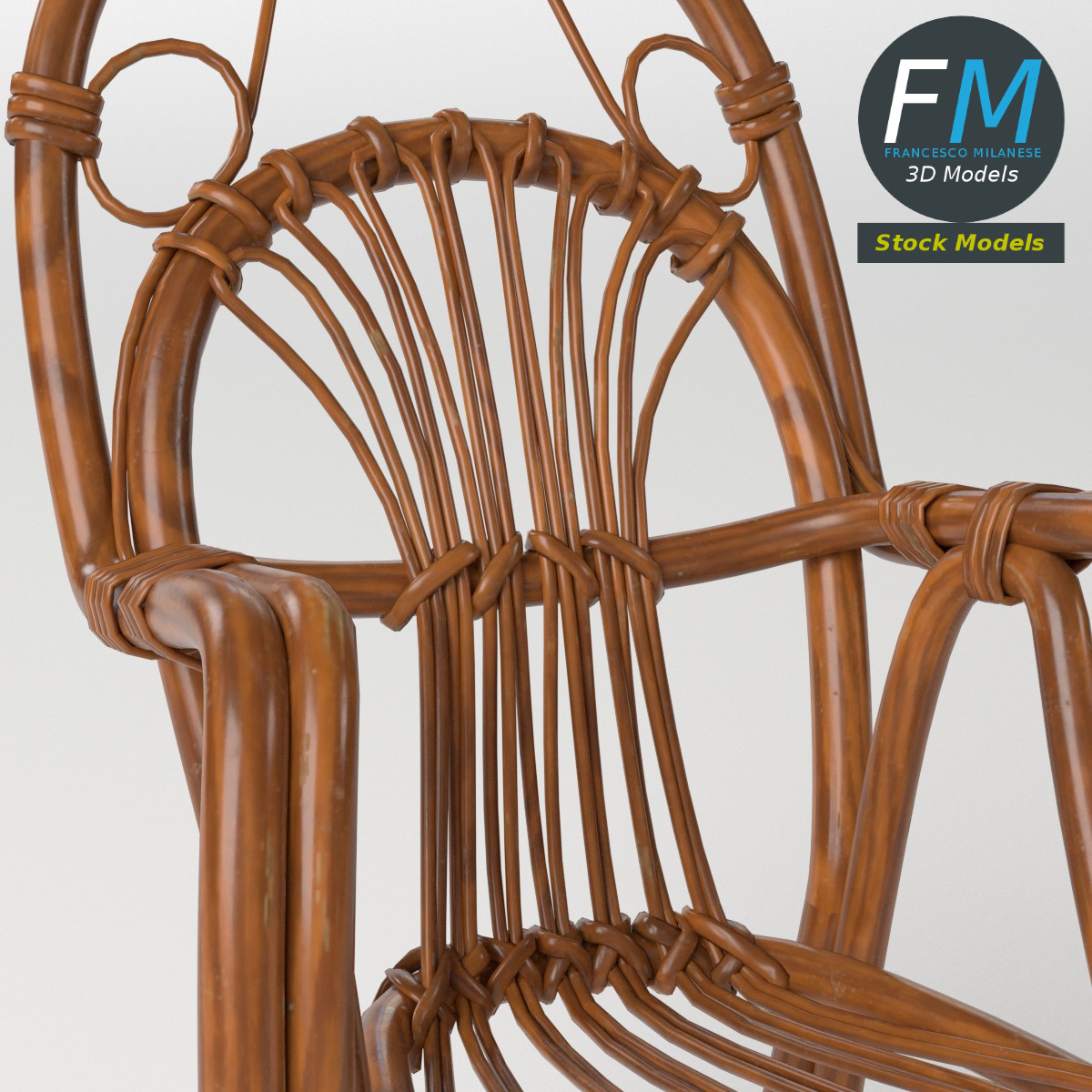 3D-Modell - Kleiner Korbsessel - 05