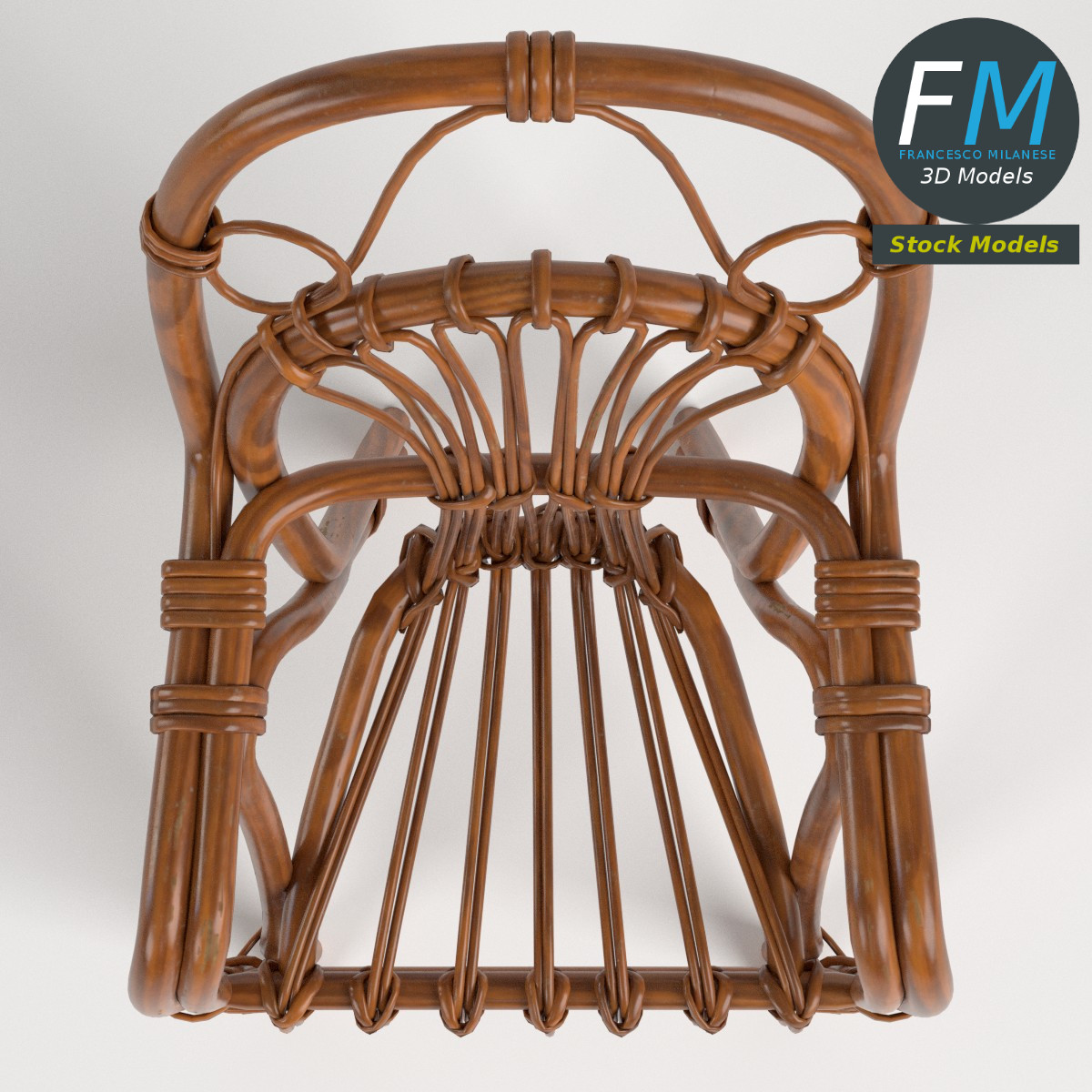 3D-Modell - Kleiner Korbsessel - 06