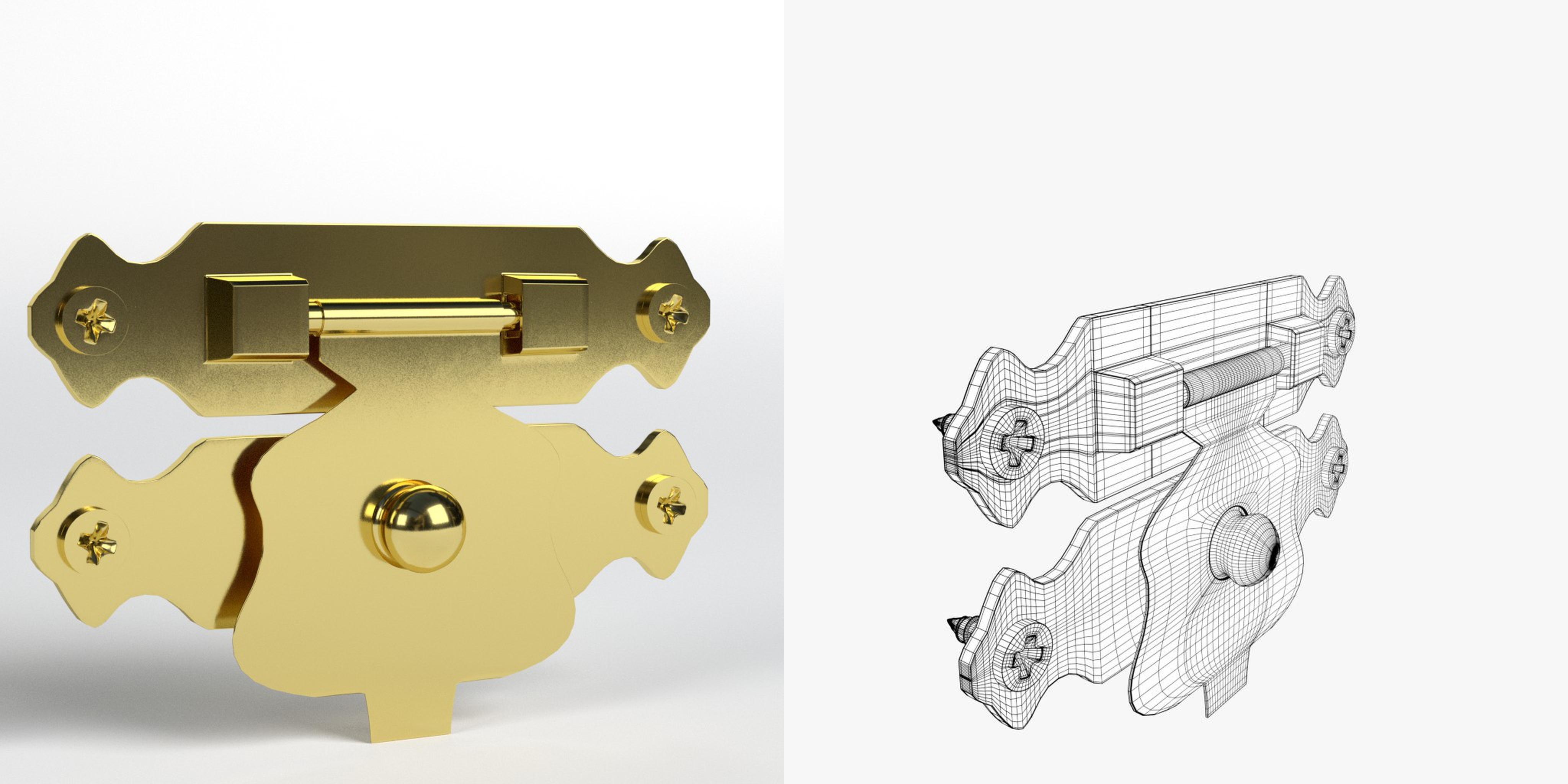 3D-Modell - Kleiner Truhenverschluss