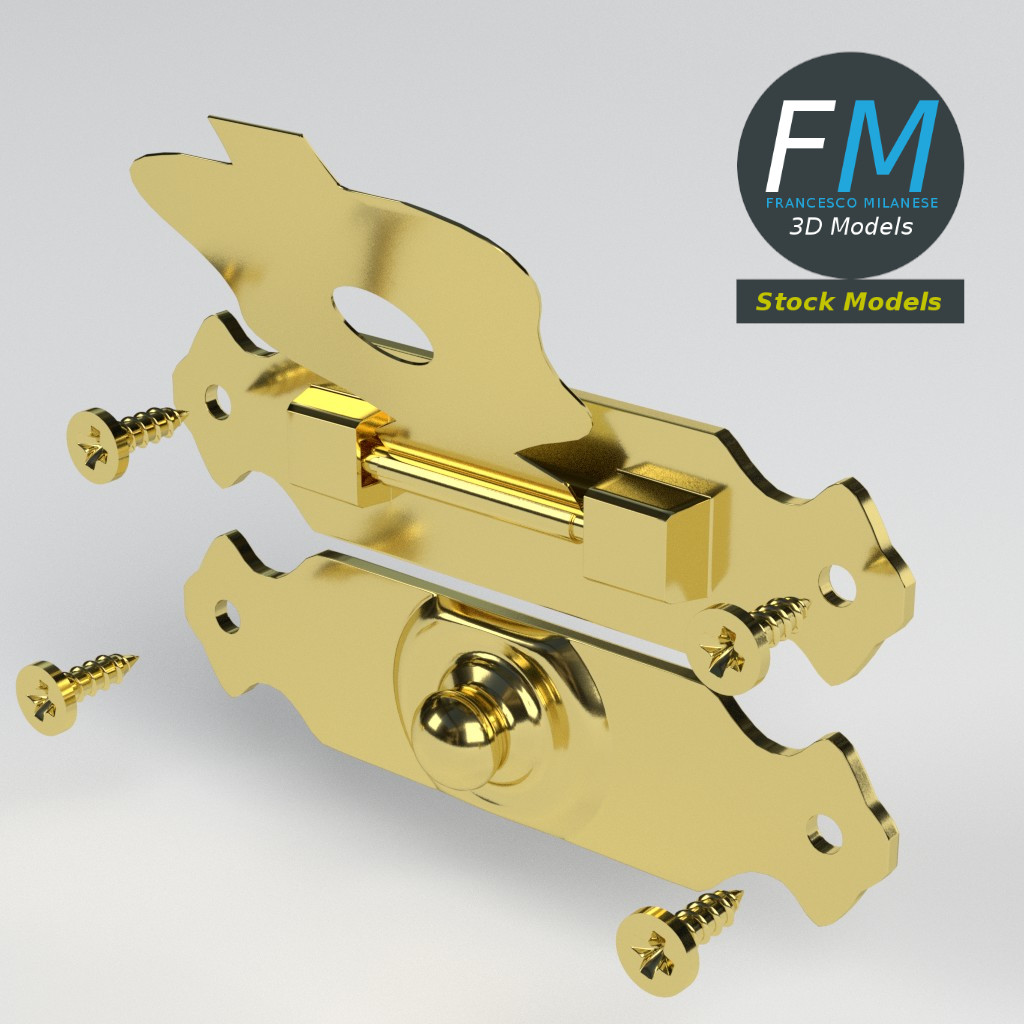 3D-Modell - Kleiner Truhenverschluss - 02