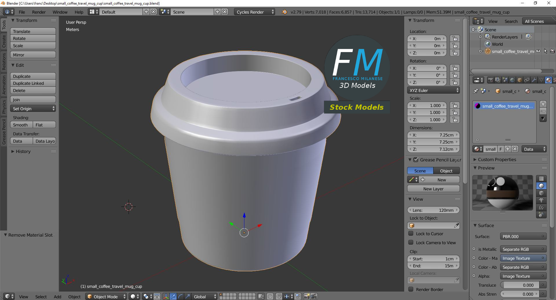3D-Modell - Kleiner Kaffee-Reisebecher - 09