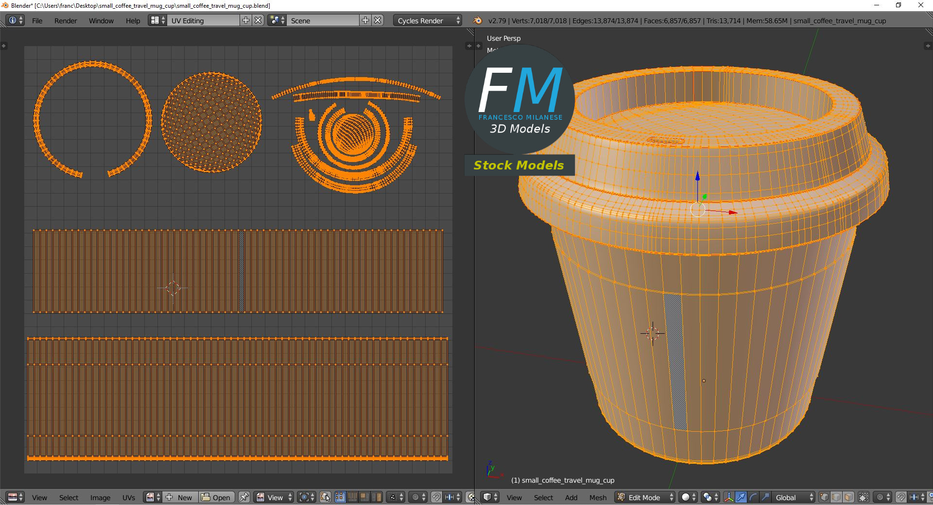 3D-Modell - Kleiner Kaffee-Reisebecher - 10